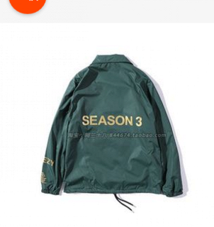 新品现货 欧美街头 潮牌 yeezy 侃爷 season 3夹克 男女防风外套