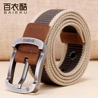 百衣酷帆布腰帶男士帆布皮帶男休閒褲帶韓版學生針釦男士加長皮帶