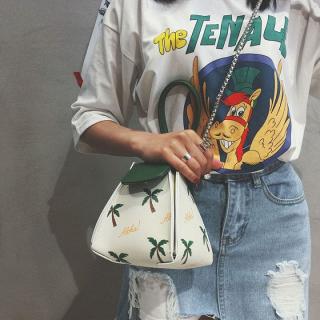 包包女2017新款潮欧美时尚撞色印花小方包春夏链条手包单肩斜挎包