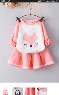 小狐狸套装 ~2017开春时尚韩版新款童装女童套装长裙+短裙172138