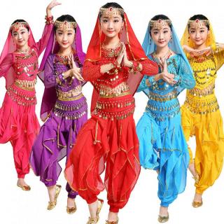 儿童印度舞蹈服装女 印度舞演出服幼儿肚皮舞表演服少儿新疆舞