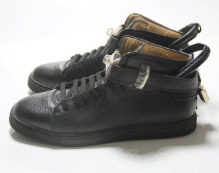 工廠清貨鎖鞋時尚潮流金鎖釦男鞋牛皮休閒鞋高幫板鞋真皮鎖頭鞋